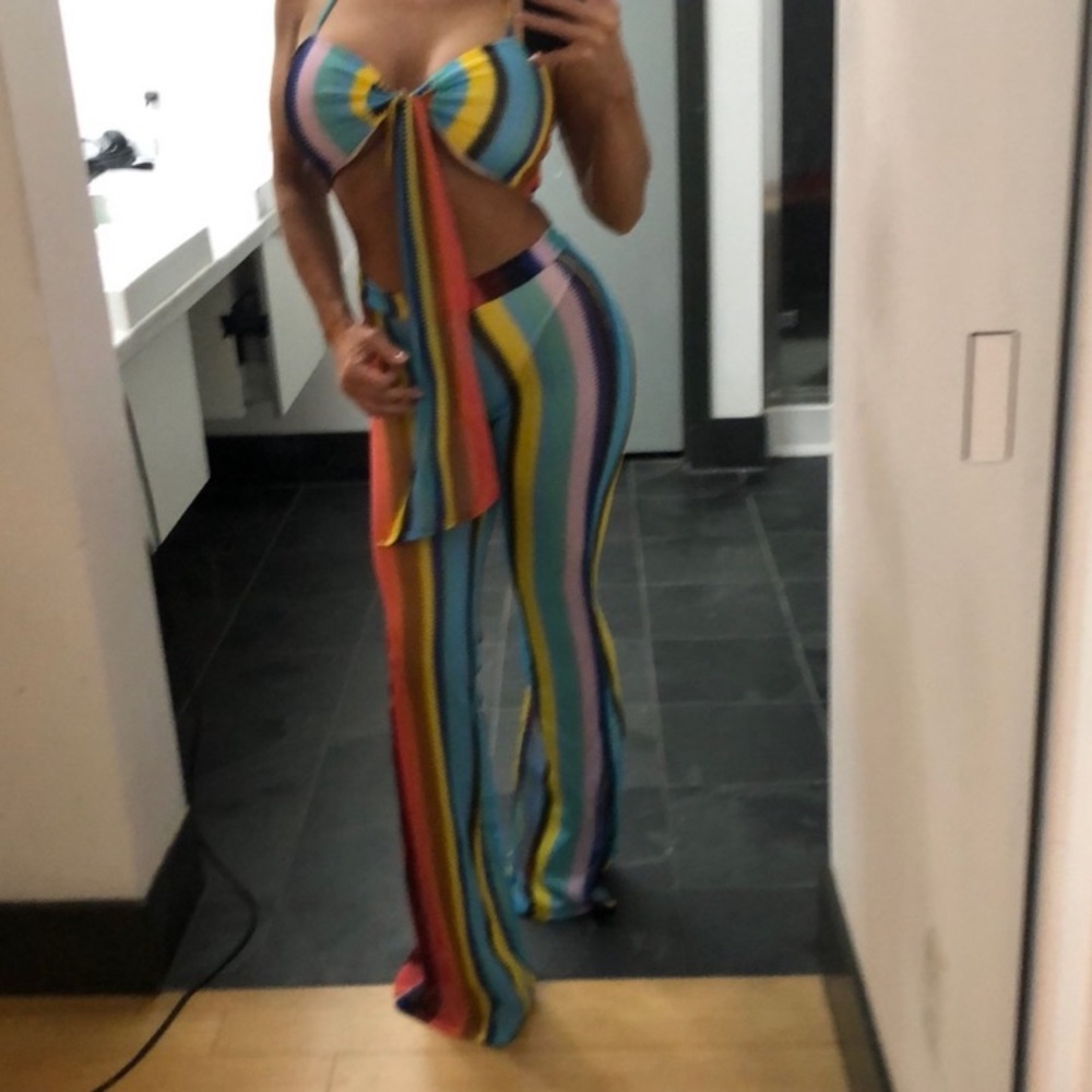 Striped pant set